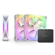 NZXT F120 RGB 듀오 트리플 팩 - RGB 컨트롤러가 있는 120mm 양면 RGB 팬 3개 - 개별 주소 지정 가능한 LED 20개 - 균형 잡힌 공기 흐름 및 정압 -