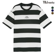 TBJ 남성 5부소매 스트라이프 티셔츠 T183TS050P
