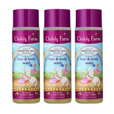 Childs Farm 차일드팜 Hair & Boby Wash 헤어 앤 바디워시 블랙베리 애플향 250ml 3팩, 1개