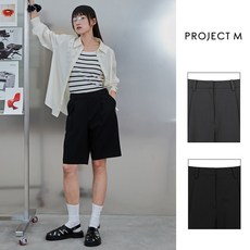 프로젝트엠 [EPE2PH2100] 여성 세미와이드 버뮤다 팬츠