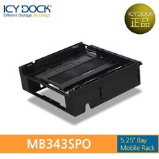 ICYDOCK ICYDOCK 하드랙 MB343SPO (5.25베이 1개 사용 3.5형 HDD 1개 슬림ODD(9.5mm)1개 장착), 1, 단일옵션