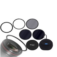 벤로 자석필터 82mm 실속형 A키트 (ND8+ND64+ND1000+자석렌즈캡+자석82mm어댑터링+자석82-77스텝다운링+원형필터파우치)