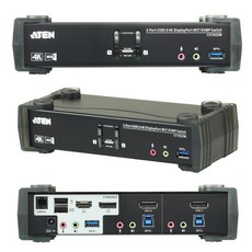 4K UHD USB 2포트 DP KVM 스위치 MST PC 공유기 콘솔