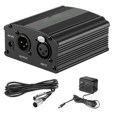  48V 팬텀 전원 공급 장치 (어댑터 포함) 보너스 + XLR 3 핀 마이크 케이블 (콘덴서 마이크 음악 녹음 장비 용)-19, 5)EU Plug Phantom 