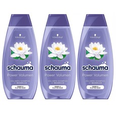 샤우마 샴푸 400ml 3팩 파워 볼륨 Schwarzkopf Schaumma Power Volume Shampoo 48 Hours, 3개