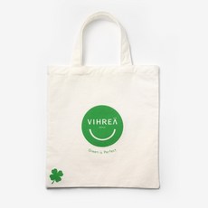 비레아 러키 그린 스마일 에코백
