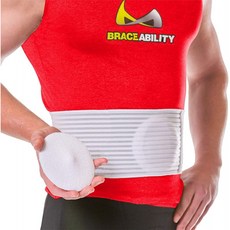 BraceAbility 탈장 벨트 남성 & 여성 | 복부 탯줄 배꼽 및 배꼽 탈장 용 압박지지 패드가있는 위 트러스 바인더-L / XL (신, 1