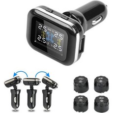 자동차 TPMS 담배 라이터 무선 범용 TPMS USB 디지털 TPMS 타이어 압력 경보 시스템 4 외부 센서, 1) TYD10 - External sensors, 1개