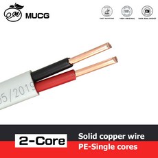 2 코어 3C 플랫 시스 구리 와이어 솔리드 싱글 블랙 레드 전기 케이블 전원 배선 10AWG 12AWG 14AWG 16AWG 10 12 14 16 AWG, [04] 2Core-Black and Red, [01] 1m, [02] 14 AWG, 1개