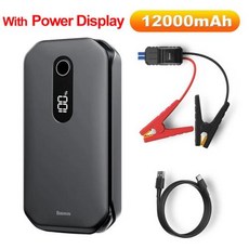 점프스타터 Baseus 휴대용 자동차 보조 배터리 충전기 시동 장치 비상 부스터 20000mAh 10000mAh 12V 2000A, 02 12000mAh Pro Version, 1개, 없음