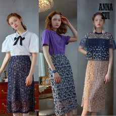 [런칭가 79900원][안나수이(ANNA SUI)] 라무르 플라워 자수 스커트 1종