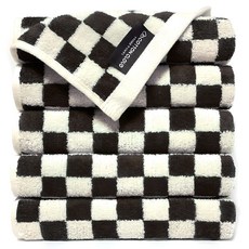 코튼클라우드 체커보드 투웨이 타올 150g, 블랙 + 화이트, 5개