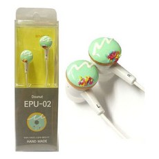 로하스_lohasshop_미니어처 수제 이어폰 EPU-02 (민트도넛츠) 이어폰 귀여운이어폰 초등학생이어폰 선물용이어폰 패션이어폰 통화이어폰 음악감상이어폰 미니어처이어폰 핸드메이드, 옵션없는품목입니다, 옵션없는품목입니다