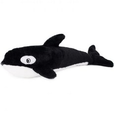  ZipppyPaws Jigglerz 크고 작은 개들을 위한 Dog Toy 찌그러짐이 없는 삐걱거리는 플러시 터그 장난감 크링클 머리와 꼬리가 있는 대화형 개 바나나, Killer Whale 