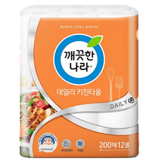 깨끗한나라 데일리 키친타올, 200매, 144개