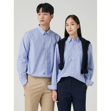 [빈폴] 남녀공용 코튼블렌드 스트라이프 셔츠 스카이 블루 (BC3764C11Q)