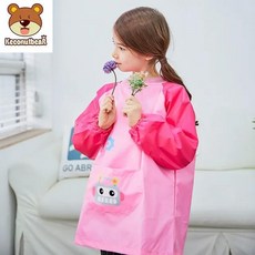 만화 턱받이 방수 긴 앞치마 수유 작업 그리기 코트 생일 선물, A.키 60-90cm, 3.핑크