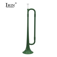 B Flat 나팔 트럼펫 학교 밴드 기병 플라스틱 뿔 마우스피스 황동 악기 어린이 초보자 선물, Green, 1개