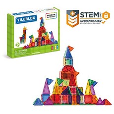 EOM Tileblox Rainbow 104pc 세트 MagneticBuildingBlocks EducationalMagneticTiles 키 - E0562072KNDTKP1, 기본