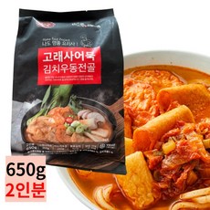 고래사어묵 김치우동 전골 2인분 (650g) 간편한 조리 캠핑음식, 650g, 1개