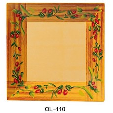 Yanco OL-110 Olive 10" Square Plate Melamine Pack of 24 Yanco OL-110 올리브 10인치 정사각형 접시 멜라민 24개 팩, 1개, Pack of 24 Yanco OL-110 Olive