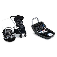 미국 프리미엄 경량 유모차 간편한 접이식 Britax Willow Grove SC 여행 시스템 알파인 베이스 포함 유아용 카시트 및 콤보 ClickTight Technology, Pindot Onyx, Baby Travel + With Extra Car S, 1개