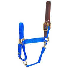 Hamilton 2.5cm(1인치) 나일론 조절 가능한 말 홀터 가죽 머리 설문 조사 및 목 스냅 평균 레드, Average, 800-1100 Pounds, 블루, 1개