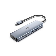 6 in 1 USB C 허브 듀얼 디스플레이 어댑터 4K HDMI가 있는 노트북용 동글 100W PD 3.0 SDTF 타입 기타 장치용 멀티포트 417566, 1개