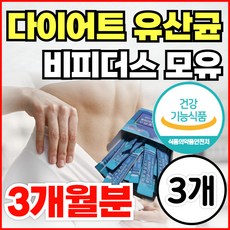 옵션선택) 비피더스 B3 비쓰리 비3 다이어트 유산균 체지방 감소 뱃살 모유 유래 유산균 락토바실러스 가세리 비피도 박테리움 건강기능식품 식약청인정, 3개, 60회분