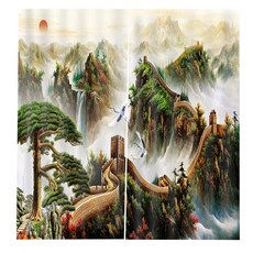 STK 1 쌍 단열 그로 메트 블랙 아웃 창 커튼 패널 65x30inch, 만리장성