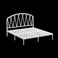 조립형 침대철제프레임 유럽식 침대틀 크라운 고급 슈퍼싱글 철제 메탈 철제침대 프레임, 화이트