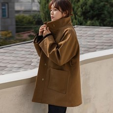 에델 벨티드 하이넥 나그랑 울 코트 여성의류