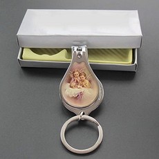 NMT 12 pcs 세례 키 체인 호의-아기 천사 손톱 깎기 병따개 열쇠 고리 선물 상자에 세례 파티 호의 - P029307YXGH37J9