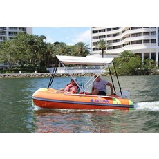 DELUXE FOLDING 2-BOW BIMINI TOP 55"W X 46"H X 70"-76"L for INFLATABLE BOAT+ BAG
