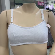 더데이걸 엔씨 충장점 까슬이 화이트 1.5단계 브 주니어 끈조절이 가능한 면소재 브라 하트링이 포인트인 초등학생 브래지어