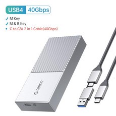 ORICO USB4 M.2 SSD 케이스 40Gbps M2 NVMe 썬더볼트 3 4 USB3.2 USB 3.1 3.0 Type-C 다중 프로토콜 호환, 01 CHINA - 8thdd