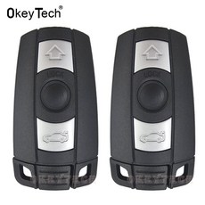 BMW 호환 OkeyTech 3 버튼 원격 자동차 키 쉘 BMW 호환 E61 E90 E82 E70 E71 E87 E88 E89 X5 X6 1 3 5 6 시리즈 교체, 01 With battery holder