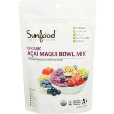 Sunfood Superfoods Acai 파우더 스무디 믹스 마키 베리 아사이 볼용 글루텐 프리 비건 및 저칼로리 건강 간식 100% 천연 성분 설탕 무첨가 170g(, 1개, 170g