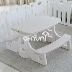아누리 키즈플레이 피크닉테이블 키즈책상 유아테이블, 소프트베이지