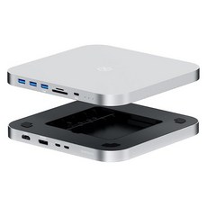 Hagibis 하기비스 USB-C 허브 with 듀얼 하드 드라이브 인클로저 타입 C 도킹 스테이션 for Mac Mini M2 Mac Studio M1 Max Ultra with