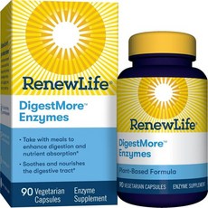 RenewLife DigestMore Enzyme Formula 리뉴라이프 다이제스트모어 엔자임 90캡슐, 90 Count (Pack of 1)