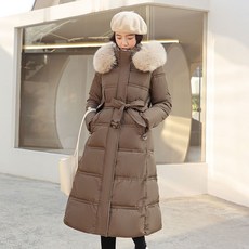 여성용 퍼 카라 롱패딩 요대 점퍼 자켓+ 브랜드 맞춤 양말