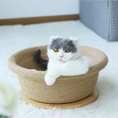 고양이 반영구 원형 로프 스크래쳐 삼줄 반구 하우스 침대, 스크래쳐 단품, 1개