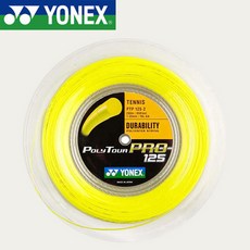 [정품] 요넥스 폴리투어 프로 125 테니스 스트링 릴200m YL, 그라파이트(검은색)