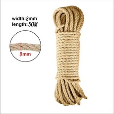 고양이 스크래쳐 용품 장난감 DIY 천연 씨실 로프 고양이 발톱 가구 보호대 나무 타워 등반 프레임 바인딩, 8mm-Jute 50m, 1개