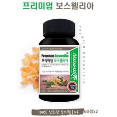 네추럴라이즈 보스웰리아정 보스웰릭산 초록입홍합 상어연골 비타민D 글루코사민 MSM 테르페노이드 유향 보스웰리아 원물 분말 가루 효능 알약형 무릎 관절 손목 인도산, 60정, 2통