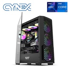 씨넥스PC XE-21 i7-14700KF Arc A770 32GB 1TB 인텔 게이밍 멀티미디어 작업용 조립PC, 블랙