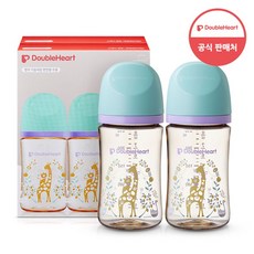 더블하트 모유실감 3세대 트윈팩 240ml 블루밍가든, 2개 - 더블하트젖병