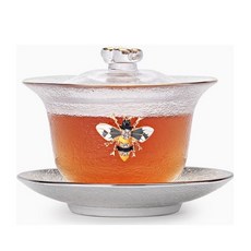 유리다기세트 내열유리 개합잔 유리개완 고붕소유리 상감기법 금박상감개완 200ml gw2004, 1개, E.금박상감개완 황꿀벌
