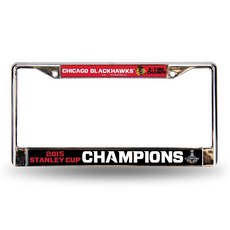 Chicago Blackhawks Chrome License Plate Frame - 2015 Champs, 1개